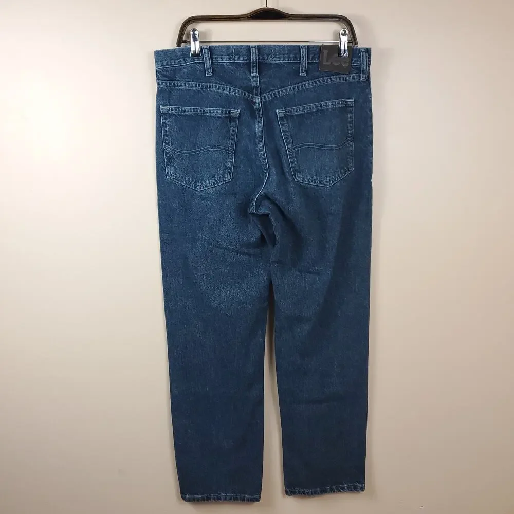 LEE Dark Wash Regular Fit Straight Leg Jeans Size 34x30